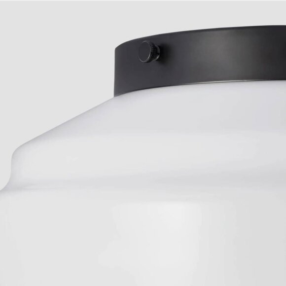 Milk glass flush mount ceiling light black finish - hearth & hand with magnolia - Picture 4 of 4